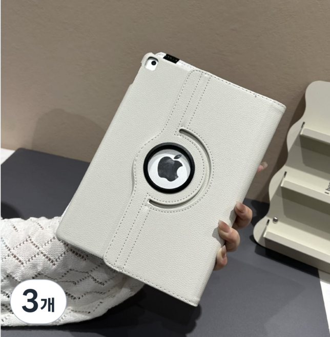 360도 회전 아이패드 케이스, 흰색, 3개
