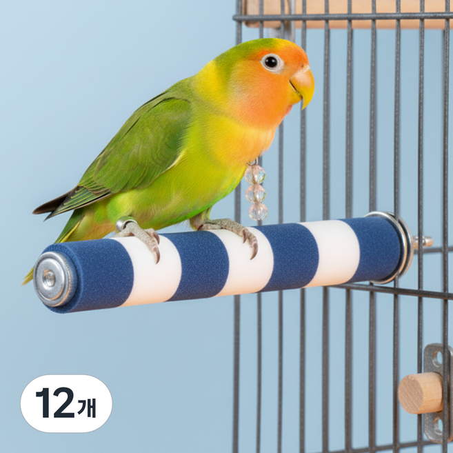 레브홈 앵무새 발톱갈이 막대 횟대, 12개, 블루