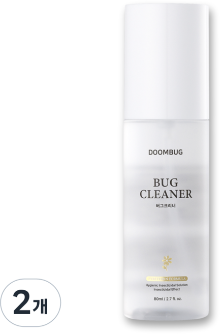둠벅 버그크리너 80ml 내츄럴 피레트린 여행용 진드기 베드버그 빈대 퇴치제, 2개, 1개입