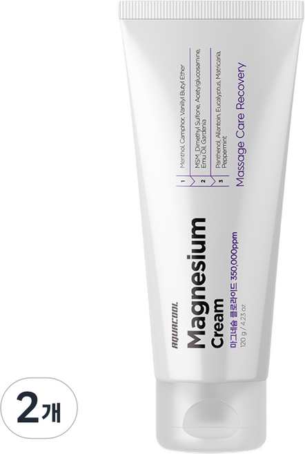 아쿠아쿨 마그네슘 크림 / 350000ppm 쿨+핫 바르는 마사지케어, 1개입, 2개