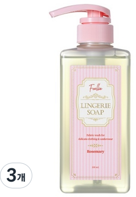 포엘리에 여성 속옷세제 란제리솝, 500ml, 3개