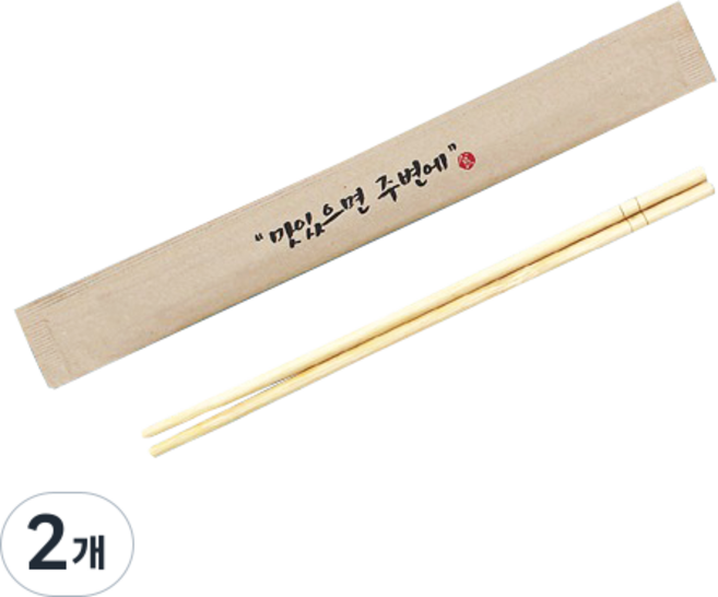 팩스타 일회용 대나무 젓가락 맛있으면 크라프트, 1000개입, 2개