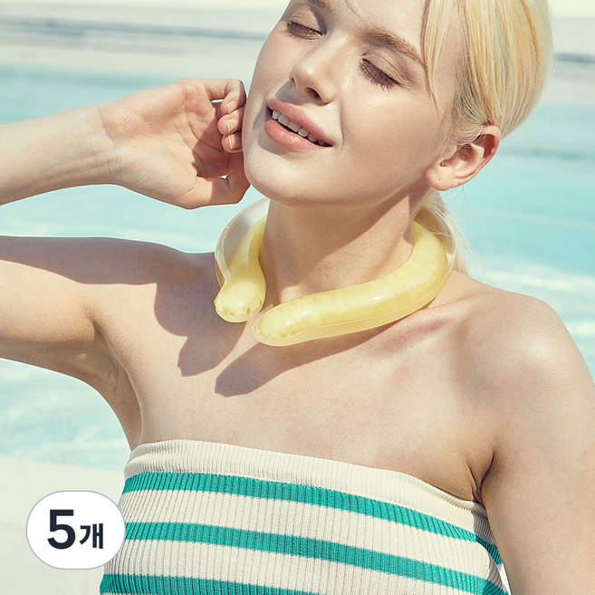 루앤 아이스볼 넥쿨러, 투명옐로우18+28, 5개