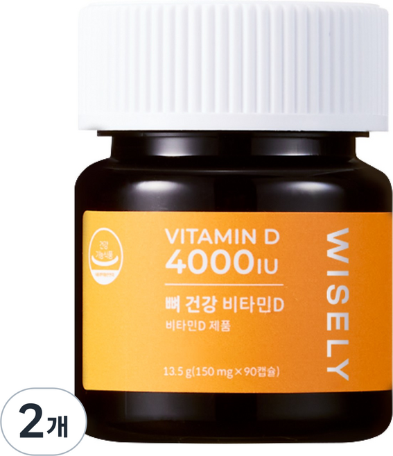 와이즐리 뼈 건강 비타민D3 4000IU, 2개, 90정
