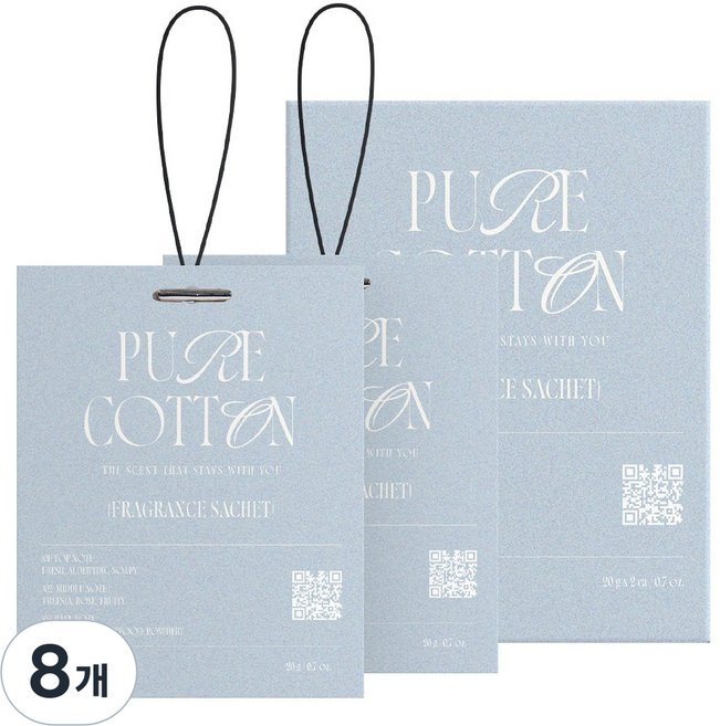 아마롬 퍼퓸 샤쉐 차량용 방향제, 퓨어코튼, 8개