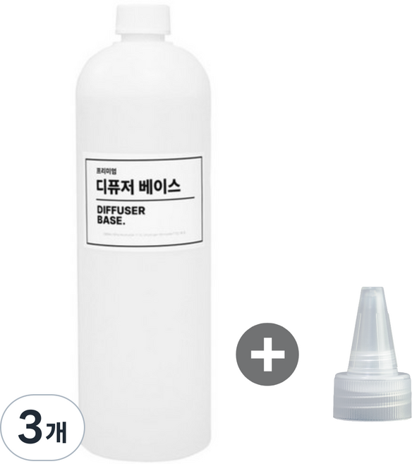 프리미엄 디퓨저 베이스 1L 발효주정 식물성 에탄올, 3개, 1000ml, 무향