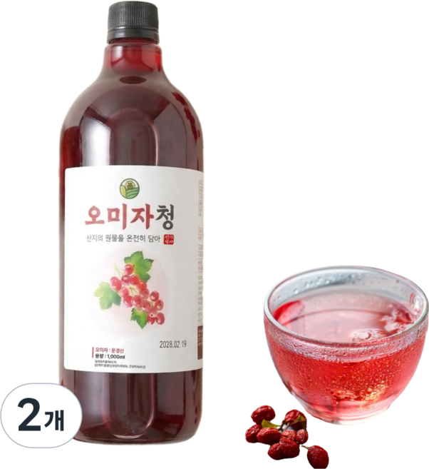 오미자청 문경오미자 오미자원액 오미자엑기스 오미자청원액, 1L, 1개입, 2개