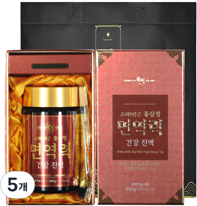 대한홍삼 고려6년근 홍삼정 면역력 건강 진액, 5개, 240g