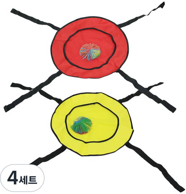 풍선대통령 너와나 2인 공튕기기 레드 옐로우 세트 체육대회 협동 게임 체육 놀이, 4세트