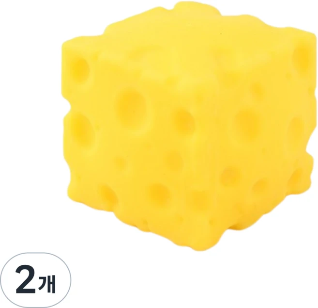 Ellow 치즈 큐브 말랑이 SNS핫템 스퀴시 6cm, 2개, 50g, 치즈옐로우 - 쿠팡