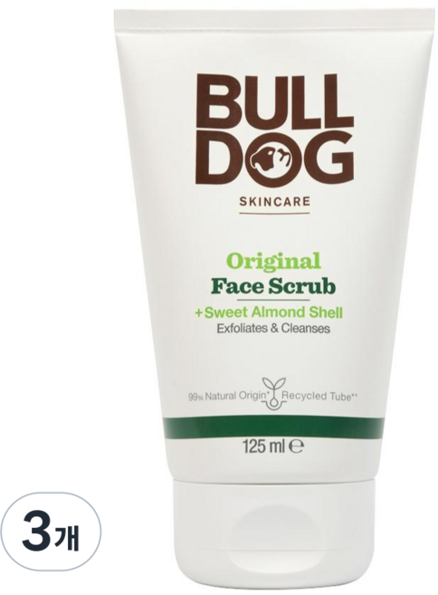 [불독]오리지널 페이스스크럽 (자연유래 남성 스크럽폼), 3개, 125ml