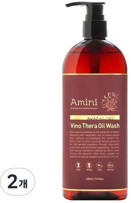 아미니 비노테라 오일 바디워시, 400ml, 2개 - 쿠팡