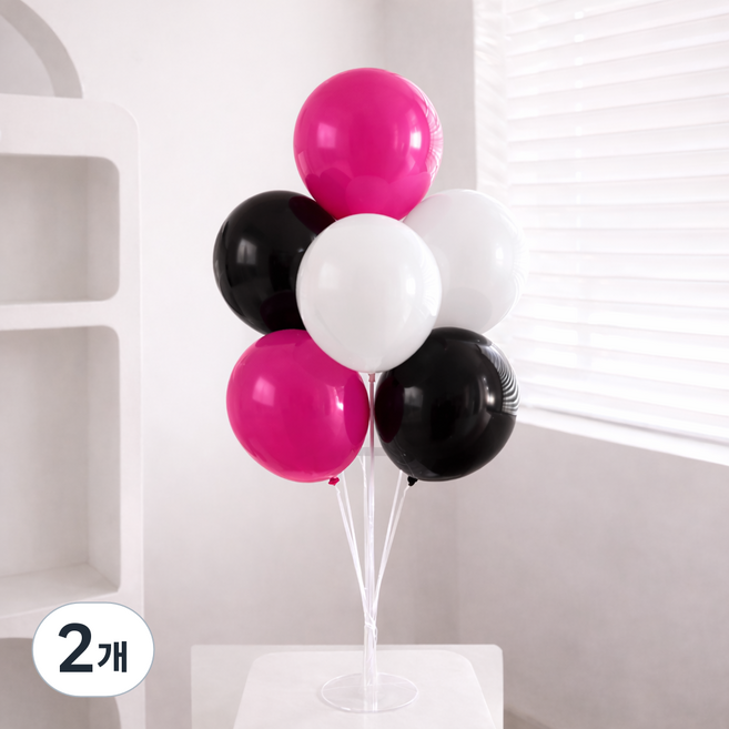 풍선스탠드 DIY 생일파티 홈파티 장식, 2개, 라즈베리블랙