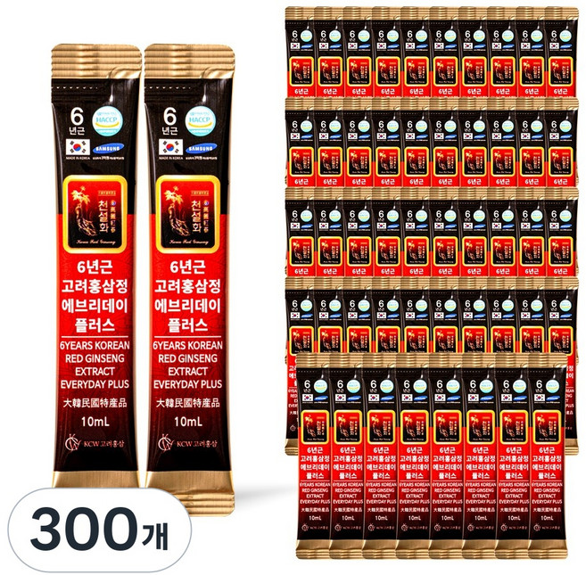 6년근 홍삼 스틱 진액 실속형 끝판왕 에브리데이 플러스, 300개, 10ml