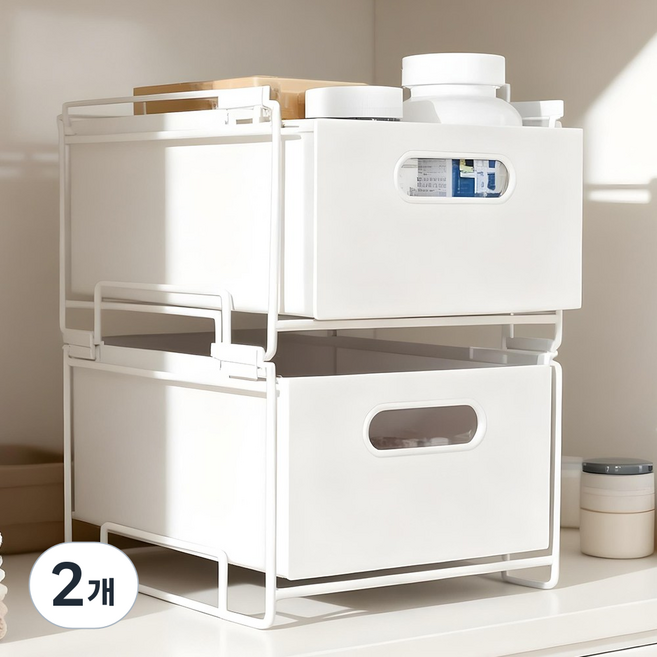 마치홈 슬라이딩선반 주방정리 서랍함, 2개