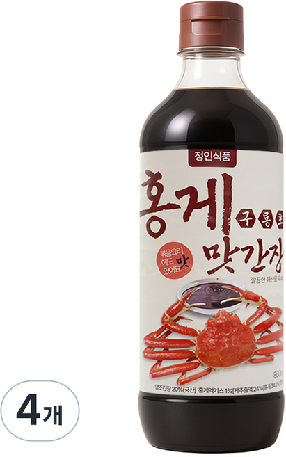 정인식품 홍게 맛간장, 4개, 860ml