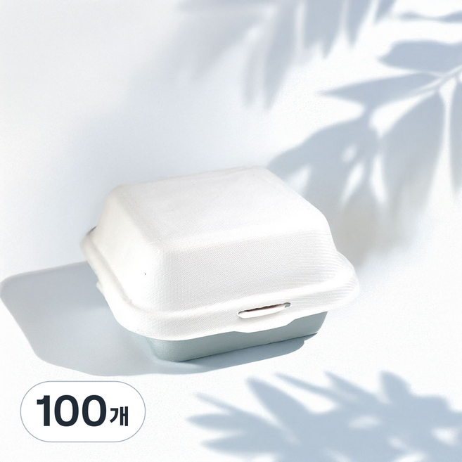테이크아웃패키지 B003 펄프용기 화이트, 100개, 1세트