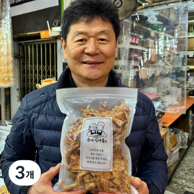 유나건어물 바로 먹는 구운 쥐포채, 3개, 500g