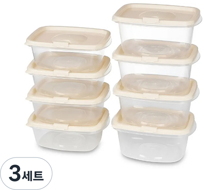 DAMDA 담다톡 전자레인지 보관용기 냉동밥, 3세트, 직사각8p