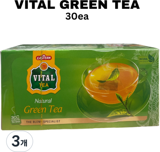 VITAL GREEN TEA / 바이탈 그린티 (녹차), 1.5g, 3개, 30개입