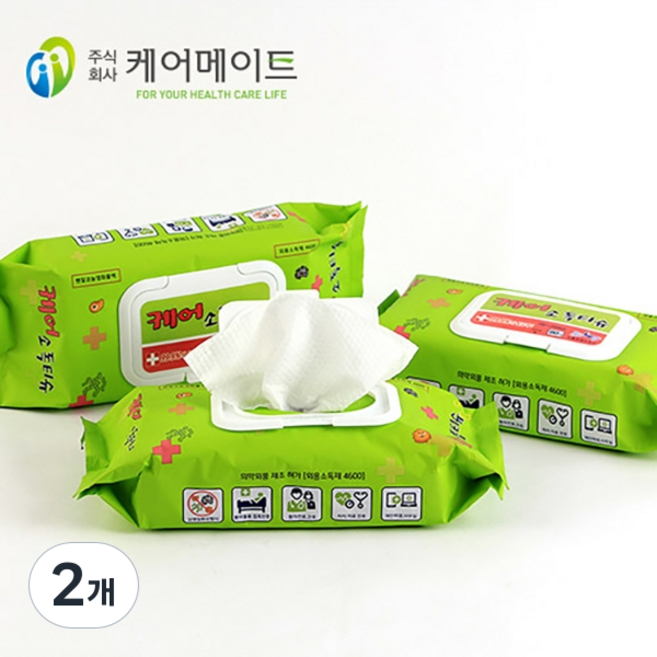 케어소독티슈 살균소독티슈 72매, 72매입, 2개