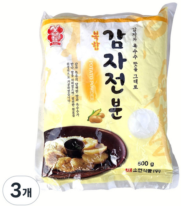 새마원 소연 복합 감자전분 수입산 혼합(감자전분20% 옥수수전분80%), 3개, 500g