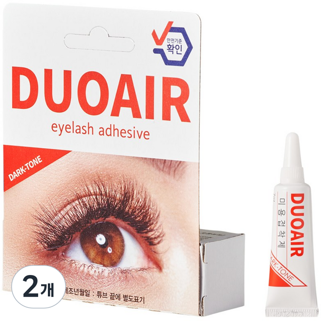 듀오에어 속눈썹풀 속눈썹접착제 글루 DUOAIR, 다크톤 7ml, 2개