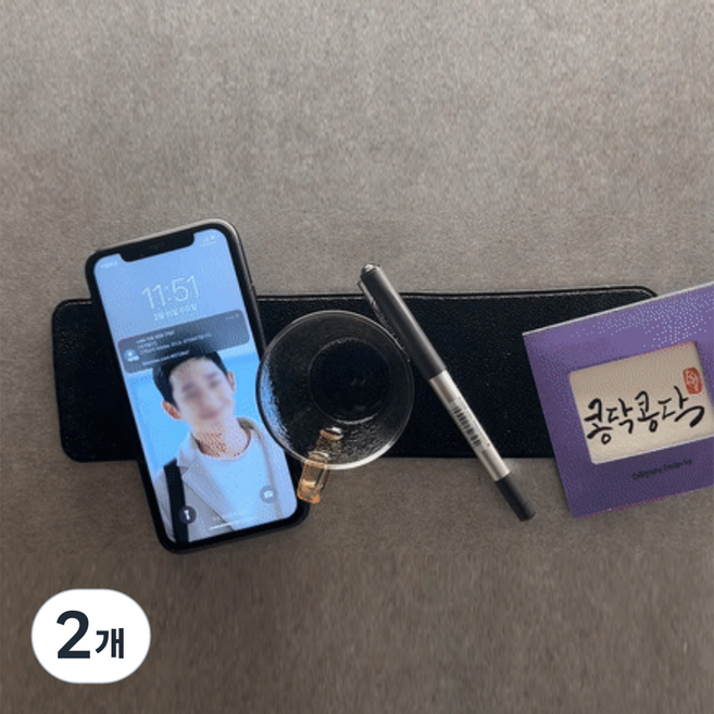 차량용 논슬립패드 대시보드 미끄럼방지 휴대폰 거치대, 중형(28x8cm), 블랙, 2개