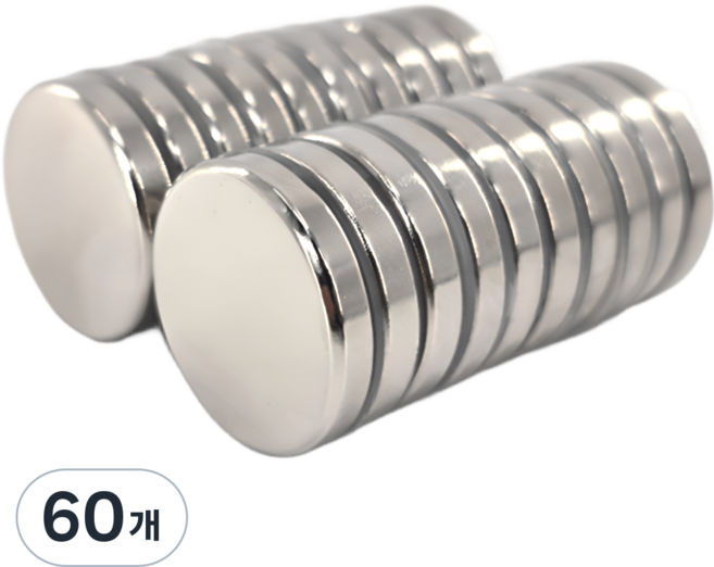 마니코 세트 초강력 네오디움 자석 원형 지름30mm X 두께5mm 작업용 가정용 산업용 공구 붙이는 강력 부착식 마그네틱, 실버, 60개