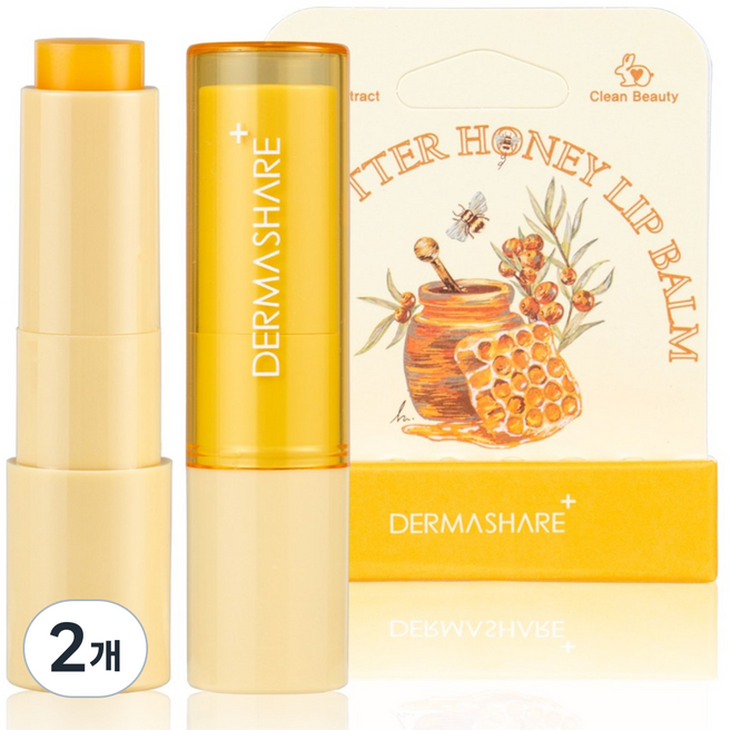 고보습 시어버터 허니 립밤, 무색, 3.8g, 2개