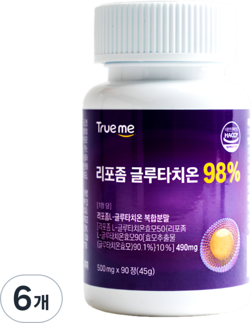 TRUEME 리포좀 글루타치온 98%, 6개, 90정