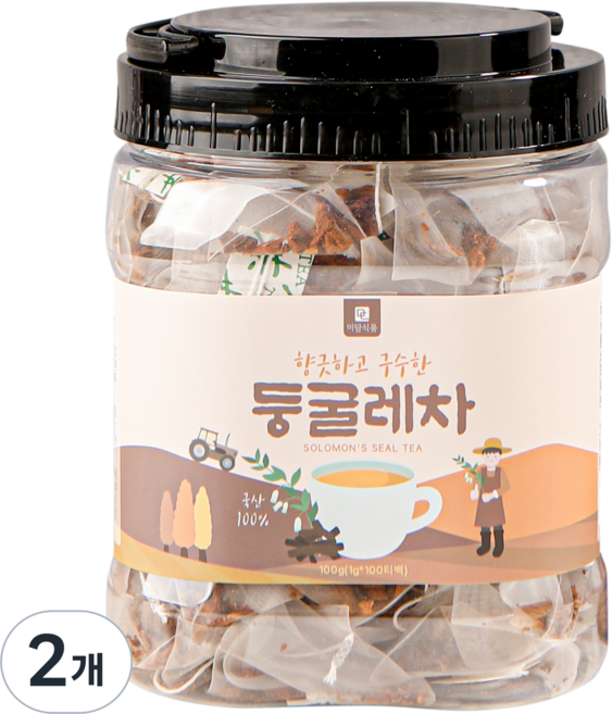 [국산 100%] 미담식품 향긋하고 구수한 둥굴레차 티백, 2개, 100개입, 1g