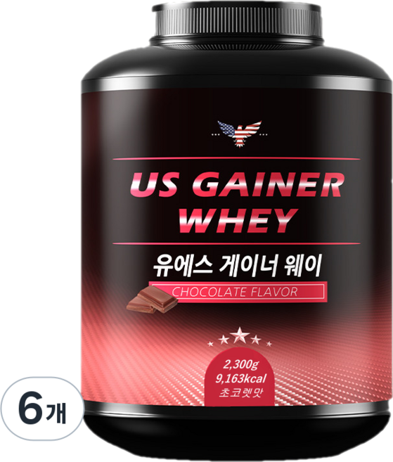 B 1+1+1 유에스게이너 웨이 2.3kg 3개 총6.9kg 단백질보충제 프로틴 헬스 체중근육 벌크업, 6개