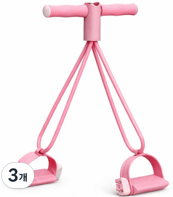 비테모 고탄력 4선 튜빙밴드 좌우 분리 결합형 홈트레이닝, 핑크, 3개