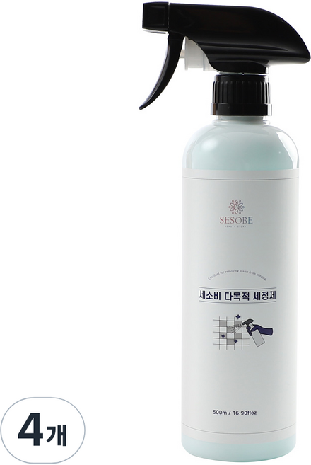 세소비 캐나다산 효소첨가 욕실세정제 화장실 청소세제 다목적클리너, 4개, 500ml
