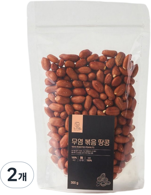 느으림 건강하게 두 번 볶은 국산 무염 볶음 땅콩, 2개, 300g