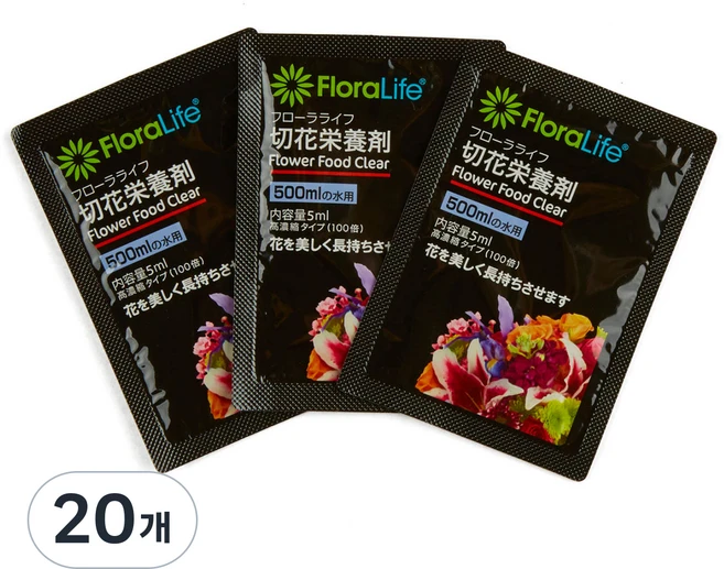 오아시스 생화 절화 연장제 플로라라이프 익스프레스 유니버셜, 20개, 5ml - 쿠팡