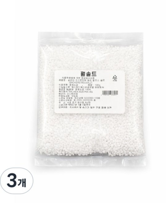 펄솔트 프레첼소금 시오빵 소금빵 굵은소금 데코용소금 100g 소포장, 3개