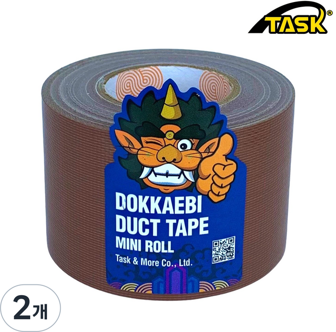 도깨비 수출용(국내산) 덕트테이프 덕테이프 미니롤 BROWN 50mmX10m, 2개