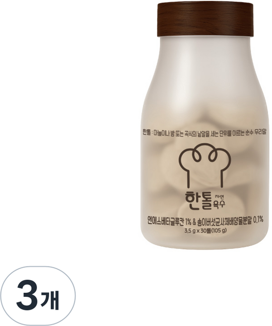 한톨 육수 코인타입 송이버섯 베타글루칸이 함유된 만능자연육수, 3개, 105g