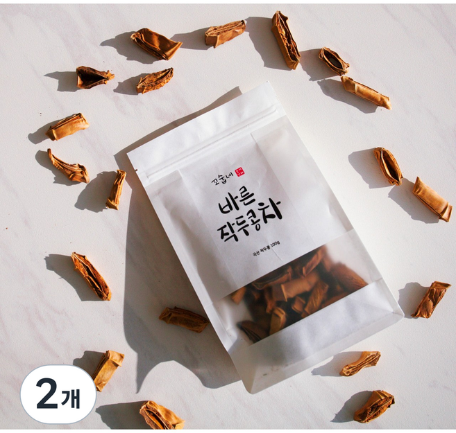 꼬숩네 국산 작두콩차 2팩 코와 목이 좋아하는 상쾌한 수세미차, 2개, 100g, 1개입