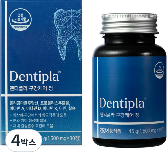 덴티플라 구강케어 정, 4박스, 30정