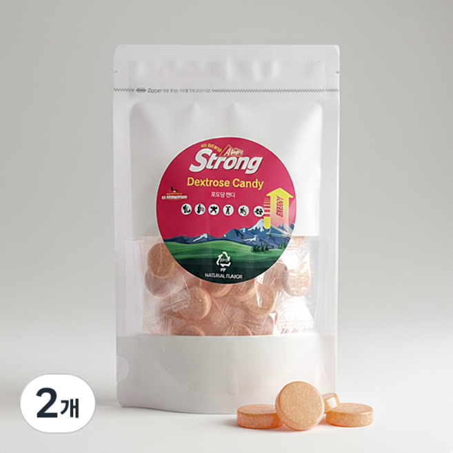 알프스스트롱 스포츠 포도당 에너지 캔디 오렌지맛 50정, 2개, 130g
