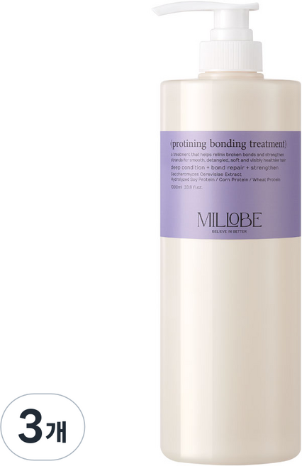 밀로베 프로티닝 본딩 트리트먼트, 1L, 3개
