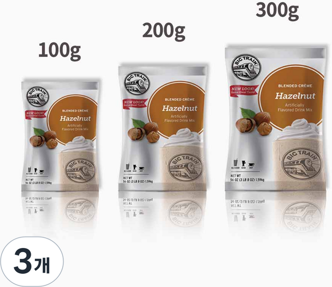 빅트레인 헤이즐넛파우더, 300g, 3개, 1개입