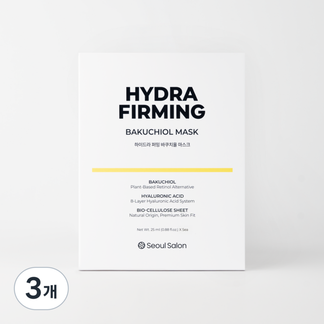 서울살롱 하이드라 퍼밍 바쿠치올 마스크팩, 3개, 5개입