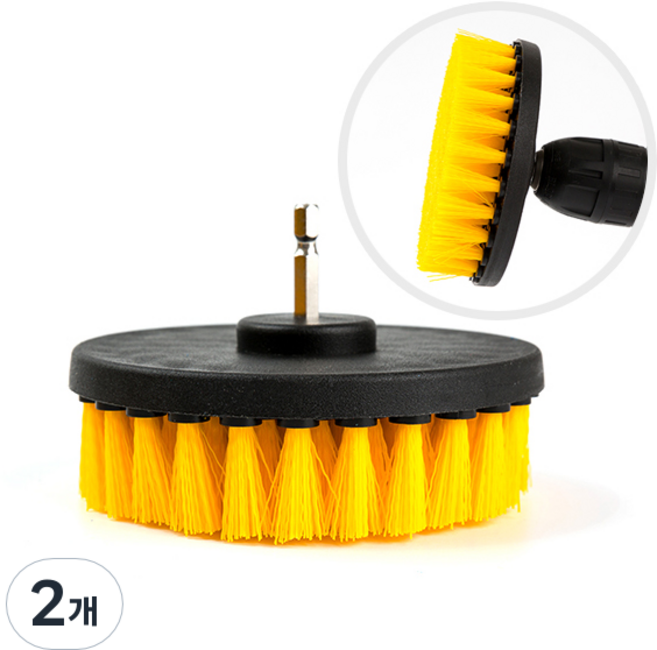 ZIO-BIZ 전동드릴 청소솔 5인치 / 전동드릴용 전동청소솔 청소도구 브러쉬 수세미 타일청소 바닥 화장실 욕실 변기 전동브러쉬 드릴브러쉬 전동청소솔 욕실청소솔, 2개