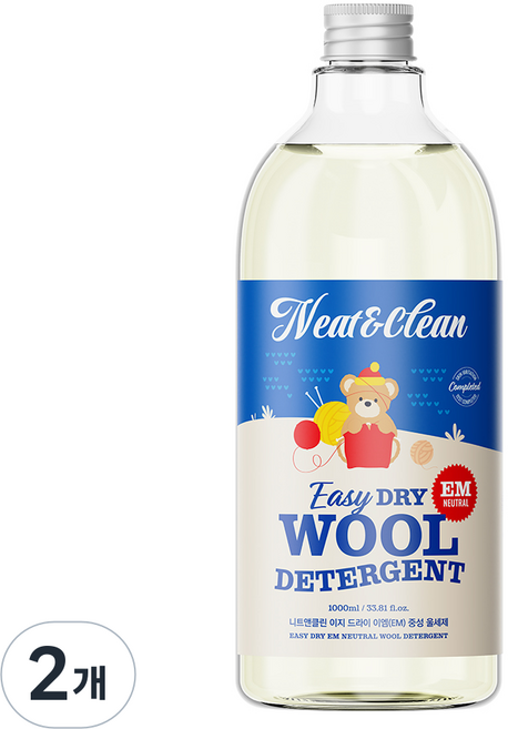 니트앤클린 이지 드라이 EM 중성 울세제, 2개, 1L