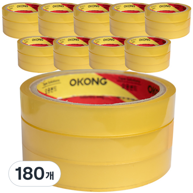 오공 OPP 물레방아 리필용 중포장 문구테이프 16mm x 25m, 투명, 180개