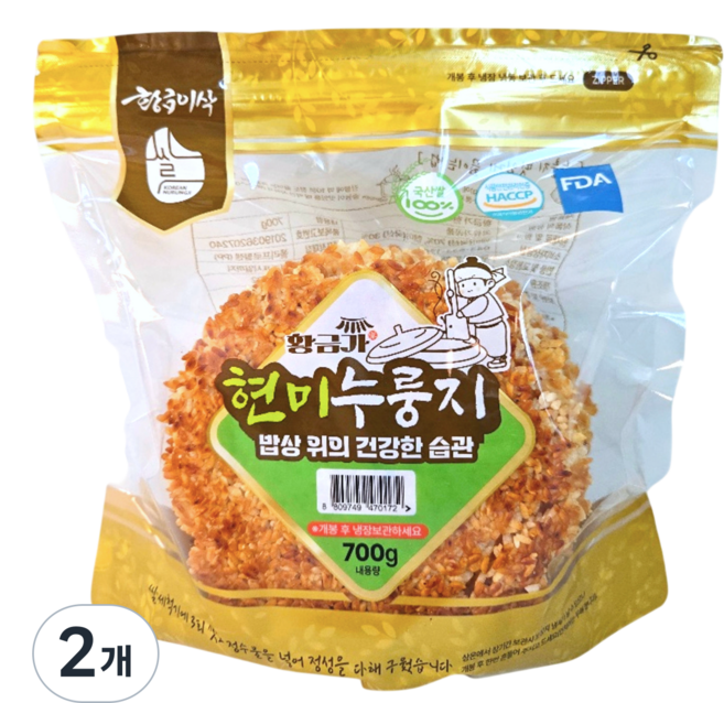 황금가 현미누룽지, 2개